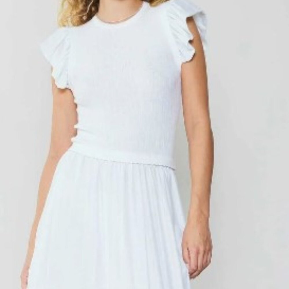 Ruffled Sleeve Sweater Dress - Current Air